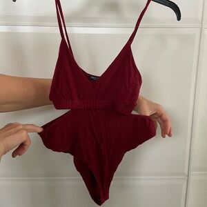 Nasty Gal Red Body Suit Size US 2